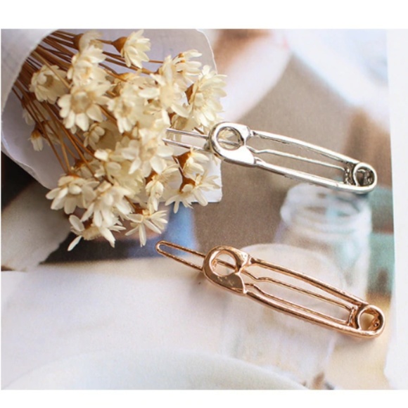 Unique Clothing Safety Pin Gold/Silver Hair Clip